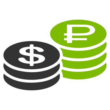 Rublesi ve dolar sikke simge