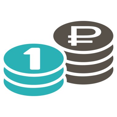 Rublesi para yığınları simgesi