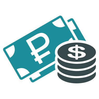 Rublesi ve Doları para simgesi