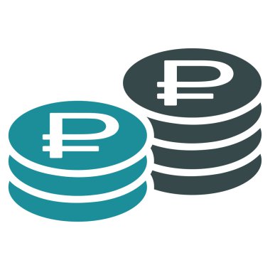 Rublesi para yığınları simgesi