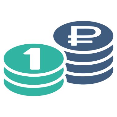 Rublesi para yığınları simgesi