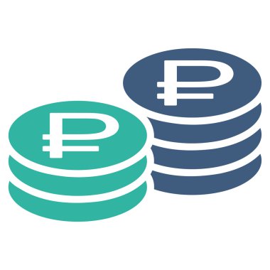 Rublesi para yığınları simgesi