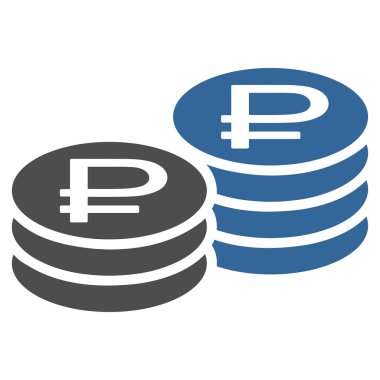 Rublesi para yığınları simgesi