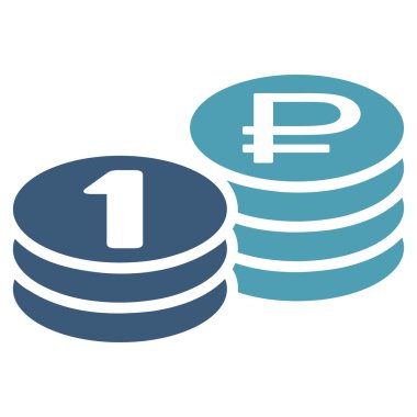 Rublesi para yığınları simgesi