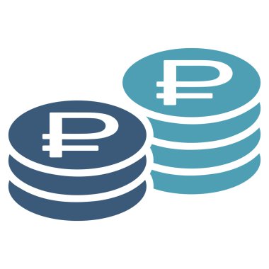 Rublesi para yığınları simgesi