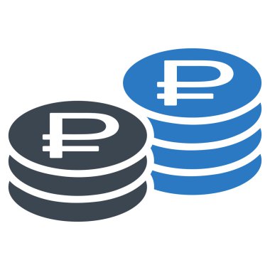 Rublesi para yığınları simgesi