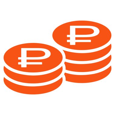 Rublesi para yığınları simgesi