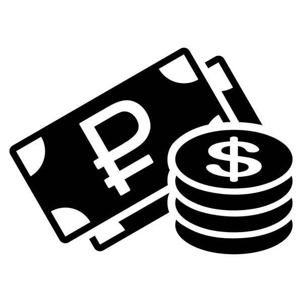 Rouble And Dollar Cash Icon — Stock Vector