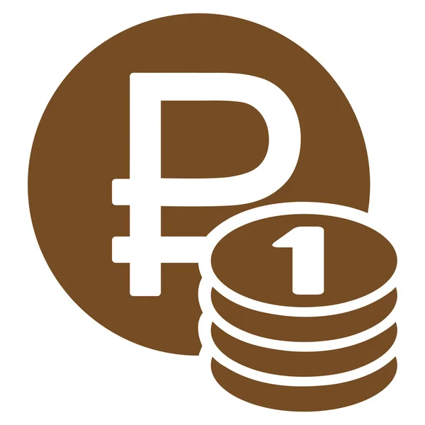 Icono monedas de rublo — Vector de stock