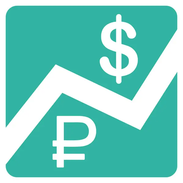Rubl a ikona finance dolar — Stockový vektor