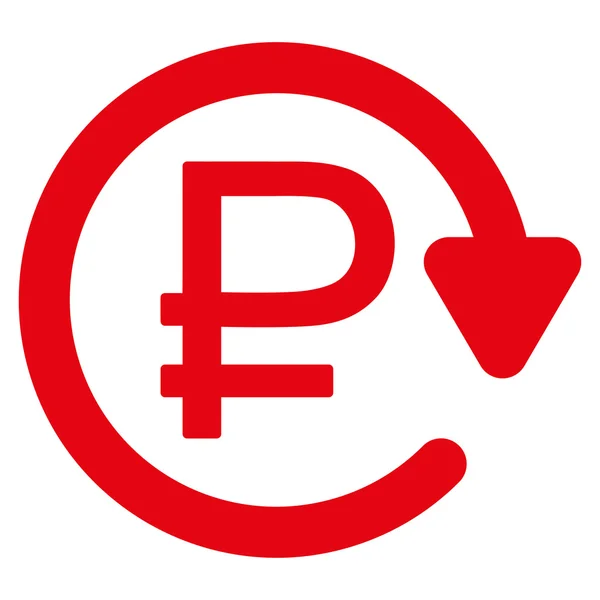 Rublo icono de pago recurrente — Vector de stock