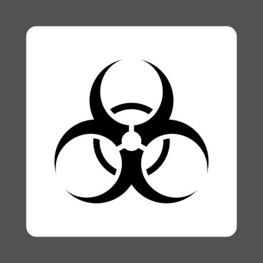 Biyolojik tehlike sembolü kare düğme yuvarlak