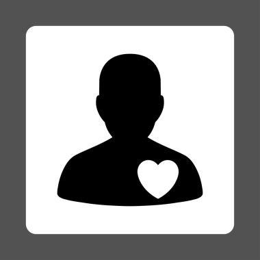 Kardiyoloji hasta yuvarlak kare düğme