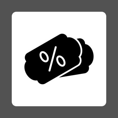 İndirimli Kuponlar Yuvarlak Kare Düğmesi