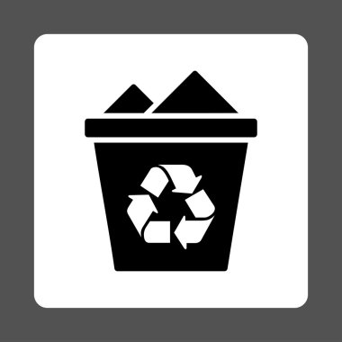 Full Trash Can Rounded Square Button