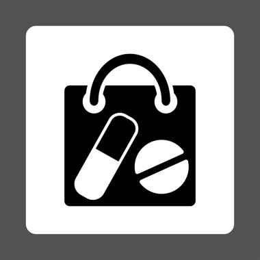 Medicine Shopping Bag Rounded Square Button