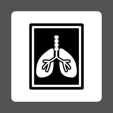 Akciğer röntgeni fotoğraf yuvarlak kare düğme