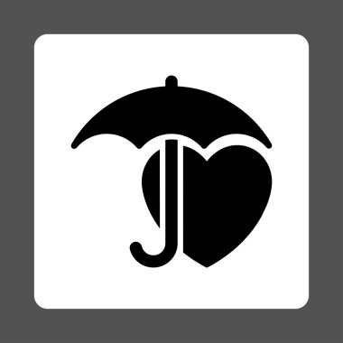 Kalp Koruma Yuvarlak Kare Düğmesi