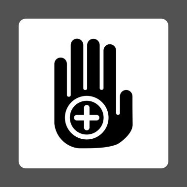 El tıbbi işaret yuvarlak kare düğme