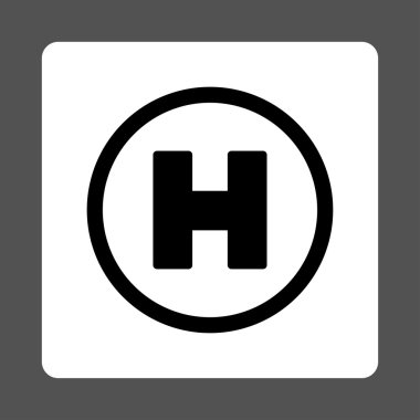 Helikopter iniş yuvarlak kare düğme