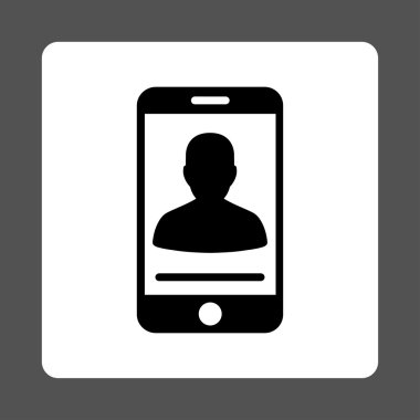 Hareketli kişi yuvarlak kare düğme