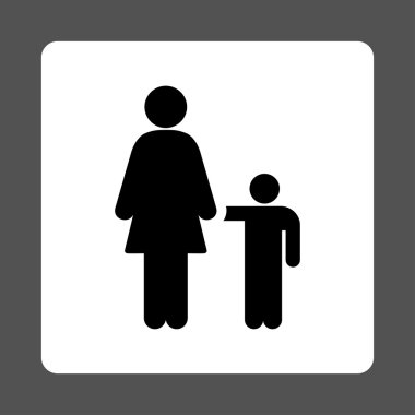 Anne oğlu ile yuvarlak kare düğme