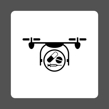 Medication Aircraft Rounded Square Button