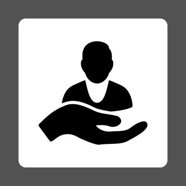 İstemci yardım yuvarlak kare düğme