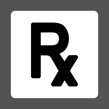 Reçete sembolü kare düğme yuvarlak