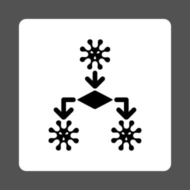 Mikroorganizma üreme yuvarlak kare düğme