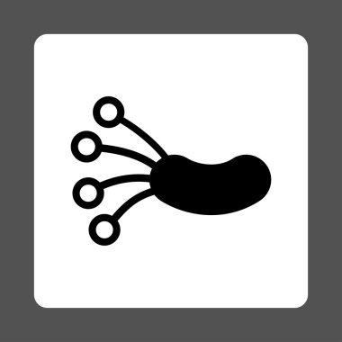 Enfeksiyon mikrop yuvarlak kare düğme