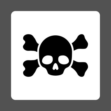 Ölü ve kemikleri yuvarlak kare düğme