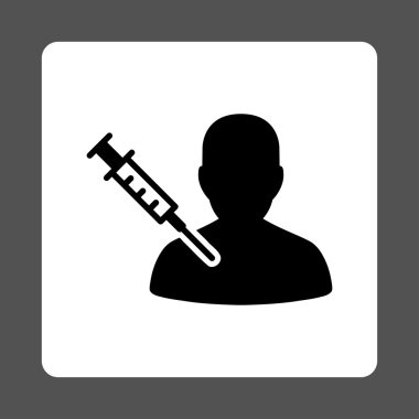 Hasta aşı yuvarlak kare düğme