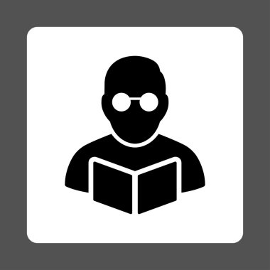 Öğrenci okuma kitabı yuvarlak kare düğme