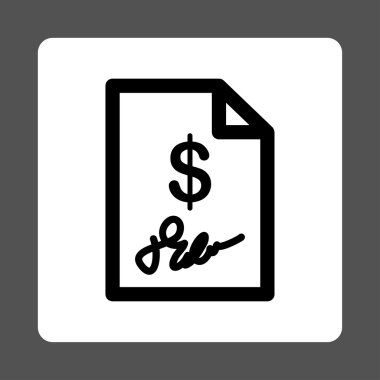 İmzalanmış fatura yuvarlak kare düğme