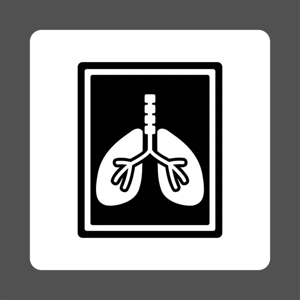 Lungs X-Ray Photo Rounded Square Button — Stock Vector