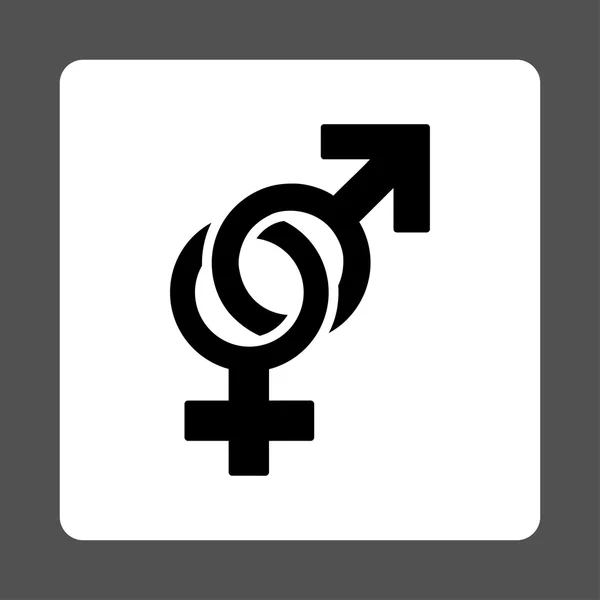 Simboli sessuali Pulsante quadrato arrotondato — Vettoriale Stock