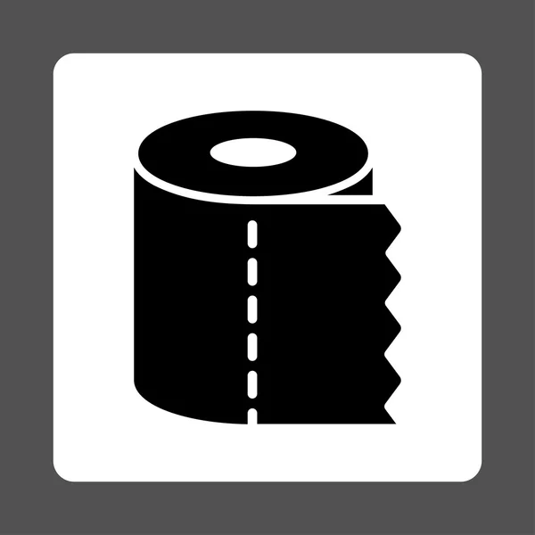 Toalettpapper rulle avrundat fyrkantig knapp — Stock vektor