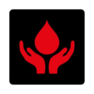 Kan bağışı yuvarlak kare düğme