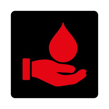 Kan yuvarlak kare düğmeye Bağış