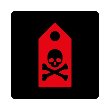 Ölümlü işareti kare düğme yuvarlak