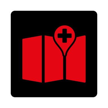 Tıbbi harita yuvarlak kare düğme