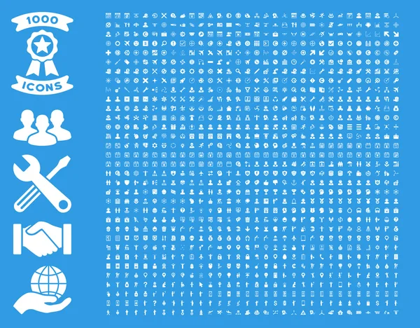 Set Of 1000 Flat Vector Icons — Stock Vector