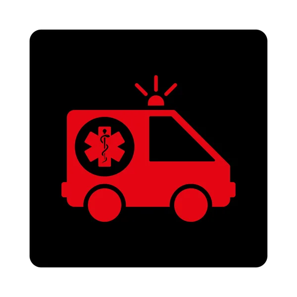 Emergency Car Rounded Square Button — Stock Vector