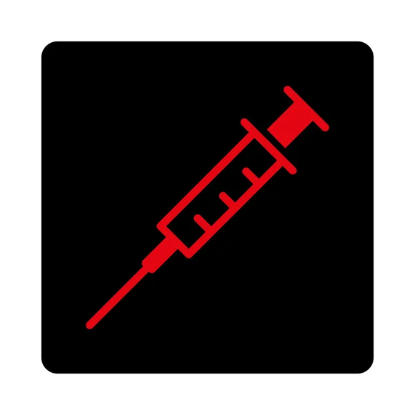 Botão quadrado redondo da seringa vazia — Vetor de Stock