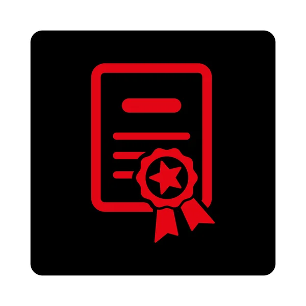 Zertifiziertes Zertifikat abgerundeter quadratischer Knopf — Stockvektor