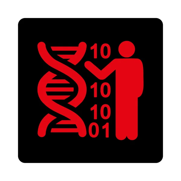 DNA kodu rapor yuvarlak kare düğme — Stok Vektör