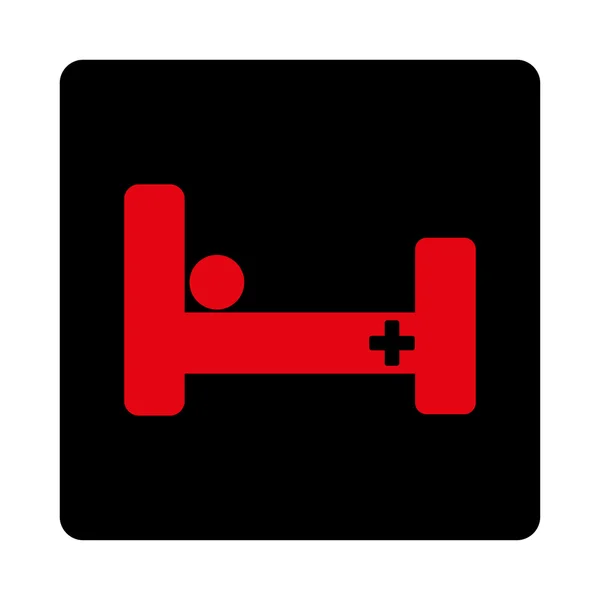 Hastane yatağında yuvarlak kare düğme — Stok Vektör
