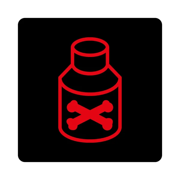 Botón cuadrado redondeado del envase venenoso — Archivo Imágenes Vectoriales