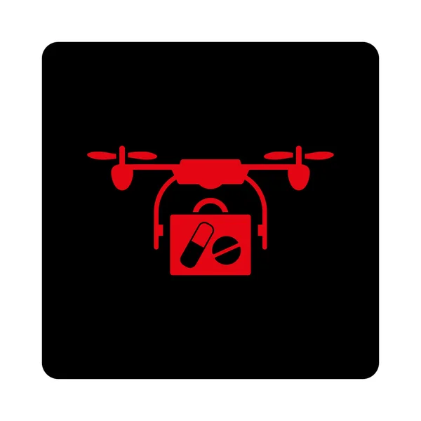 Botão quadrado arredondado médico da expedição do drone do ar — Vetor de Stock